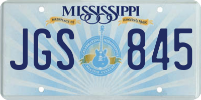 MS license plate JGS845