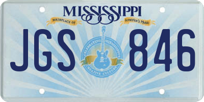 MS license plate JGS846