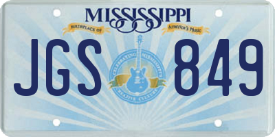 MS license plate JGS849