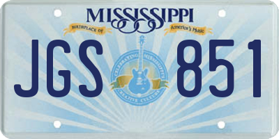 MS license plate JGS851