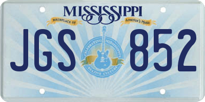 MS license plate JGS852