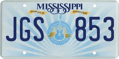 MS license plate JGS853