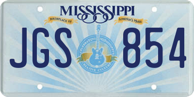 MS license plate JGS854