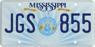MS license plate JGS855