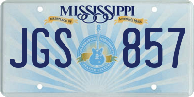 MS license plate JGS857