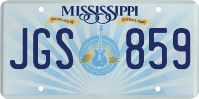 MS license plate JGS859