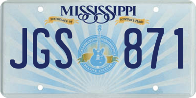 MS license plate JGS871