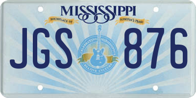 MS license plate JGS876