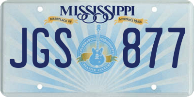 MS license plate JGS877