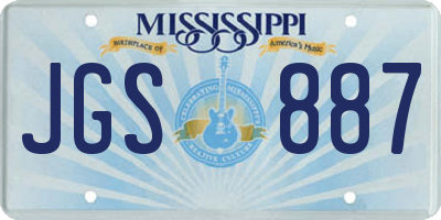 MS license plate JGS887