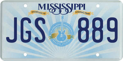 MS license plate JGS889