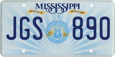 MS license plate JGS890