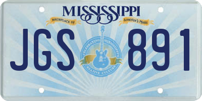 MS license plate JGS891
