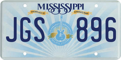 MS license plate JGS896