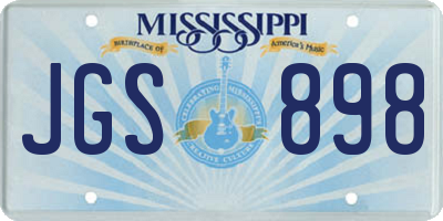 MS license plate JGS898