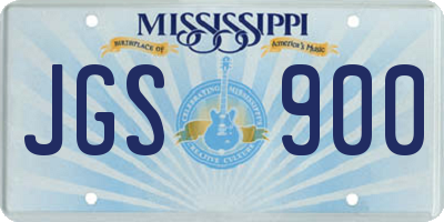 MS license plate JGS900