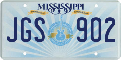 MS license plate JGS902