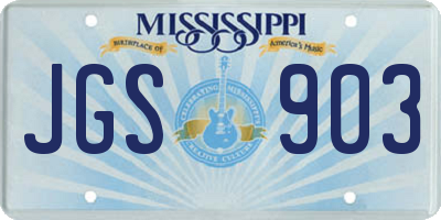 MS license plate JGS903