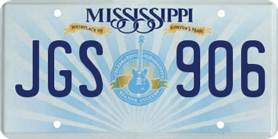 MS license plate JGS906