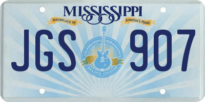 MS license plate JGS907