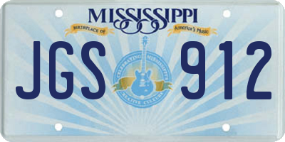 MS license plate JGS912