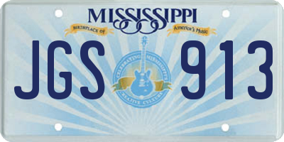 MS license plate JGS913