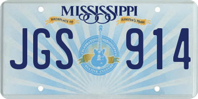 MS license plate JGS914