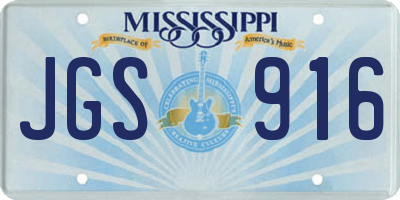 MS license plate JGS916