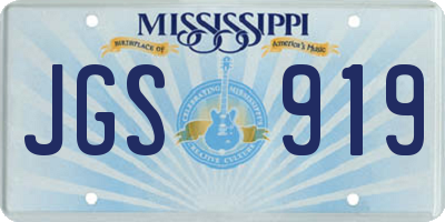MS license plate JGS919