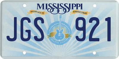 MS license plate JGS921