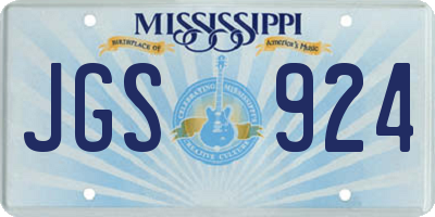 MS license plate JGS924