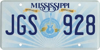 MS license plate JGS928