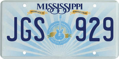 MS license plate JGS929