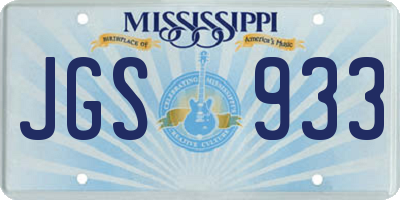 MS license plate JGS933