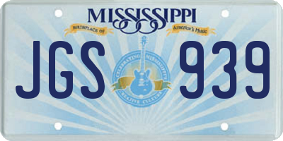 MS license plate JGS939