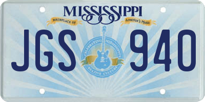 MS license plate JGS940