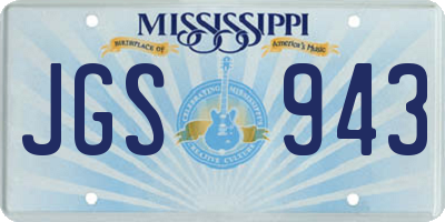 MS license plate JGS943
