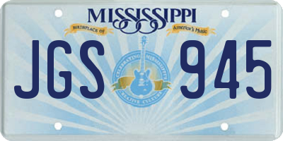 MS license plate JGS945