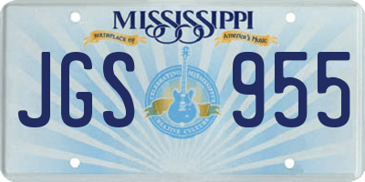 MS license plate JGS955