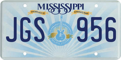 MS license plate JGS956