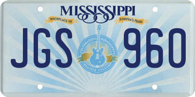 MS license plate JGS960