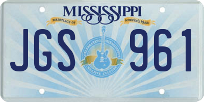 MS license plate JGS961