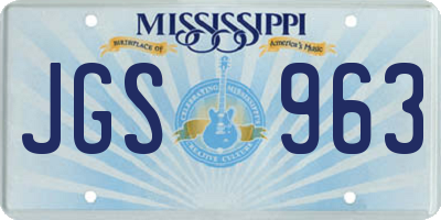 MS license plate JGS963