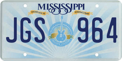 MS license plate JGS964