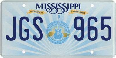 MS license plate JGS965