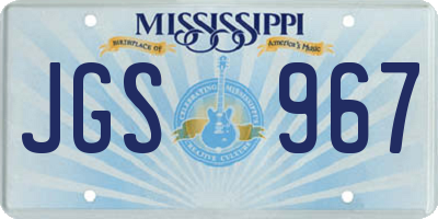 MS license plate JGS967