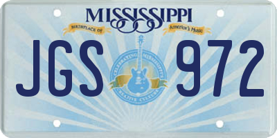 MS license plate JGS972