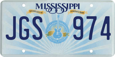 MS license plate JGS974