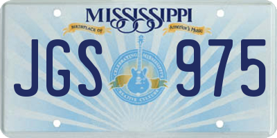 MS license plate JGS975