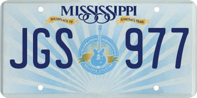MS license plate JGS977